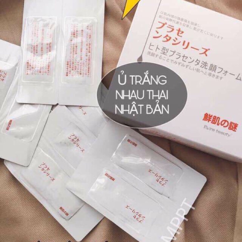 [Hộp 50 gói] mặt nạ Ủ trắng nhau thai Nhật Bản chính hãng