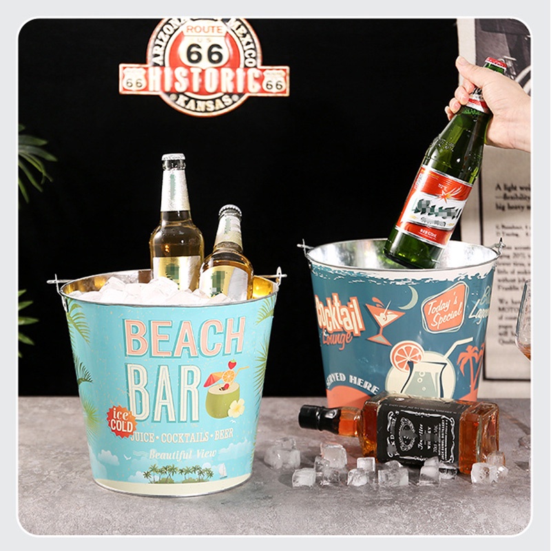 Xô Đá Uống Bia Rượu Sâm Banh Bằng Giấy Kraft Dày Dặn Sáng Tạo Cho Quán bar / Nhà Ở / Ngoài Trời
