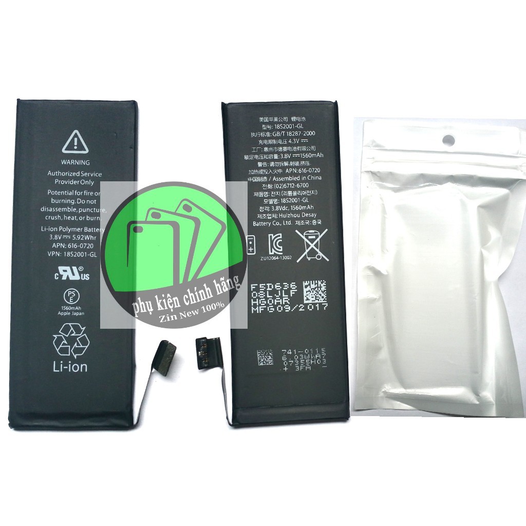 PIN IPHONE 5S APPLE dung lượng chuẩn 1560mAh Chính hãng