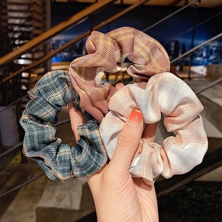 Combo 3 Cột tóc scrunchies sọc ca rô phong cách hàn quốc
