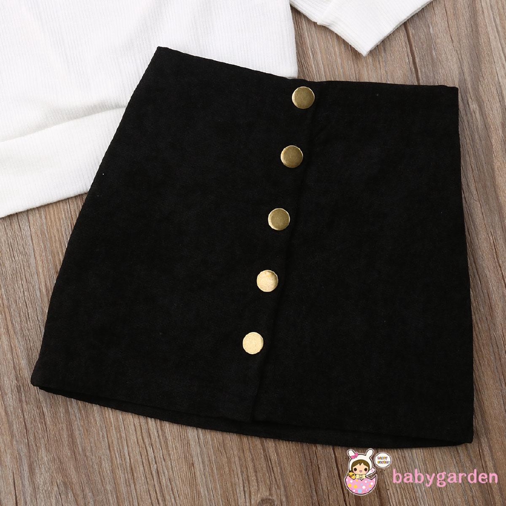 Set áo quả bông + Chân váy dễ thương cho bé gái