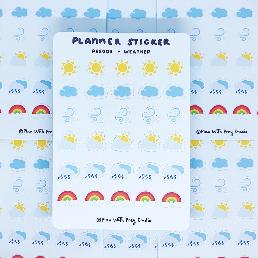Sticker Planner thời tiết | Sticker Planner trang trí Sổ, Bullet Journal, Planner | Designed by Plan With Prey Studio