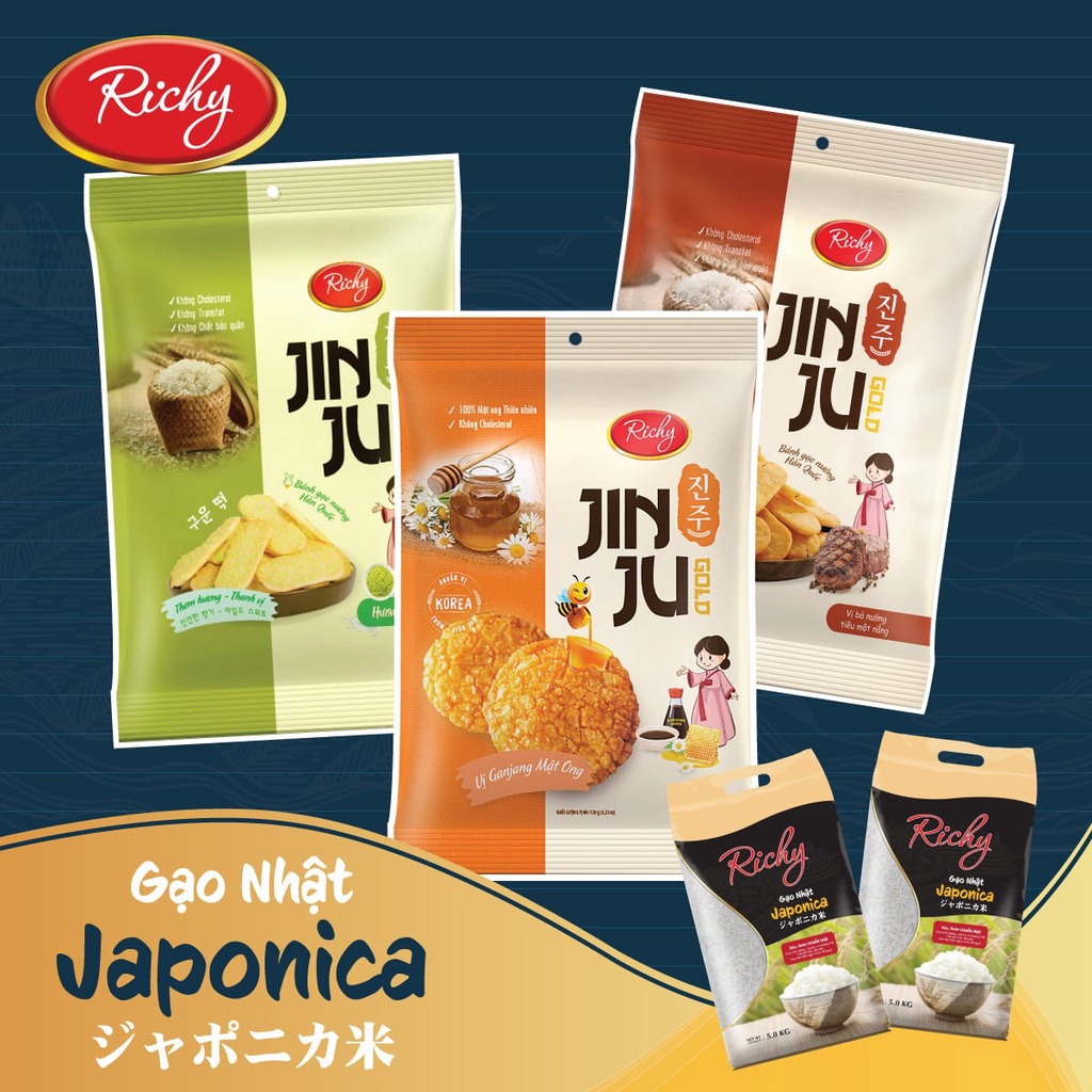 Combo Snack 3 Gói Bánh Gạo Jinju Richy