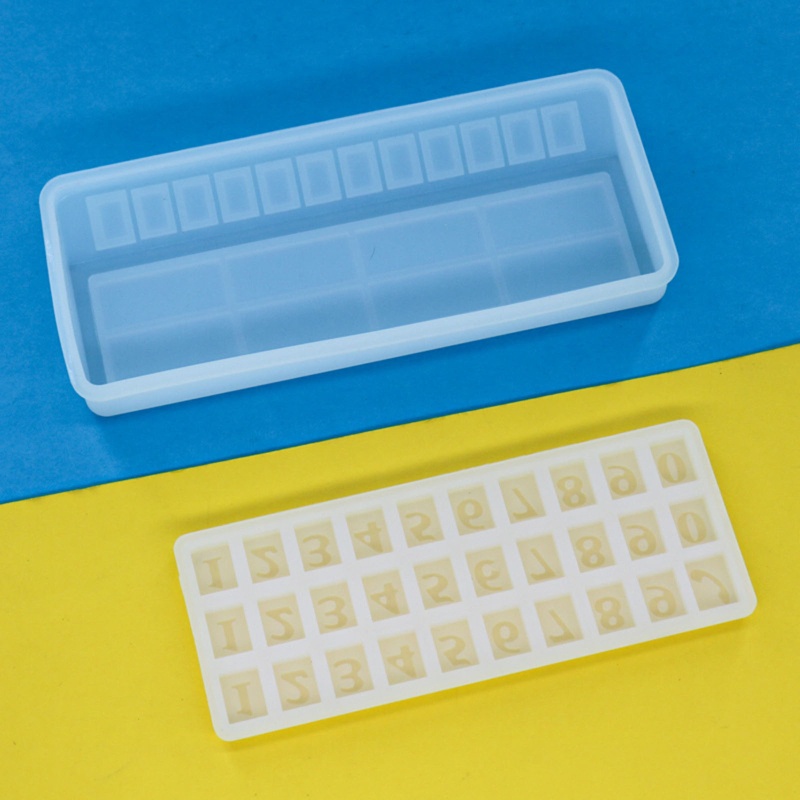 Bộ 2 Khuôn Silicone Hình Chữ Nhật Làm Vật Liệu Epoxy DIY