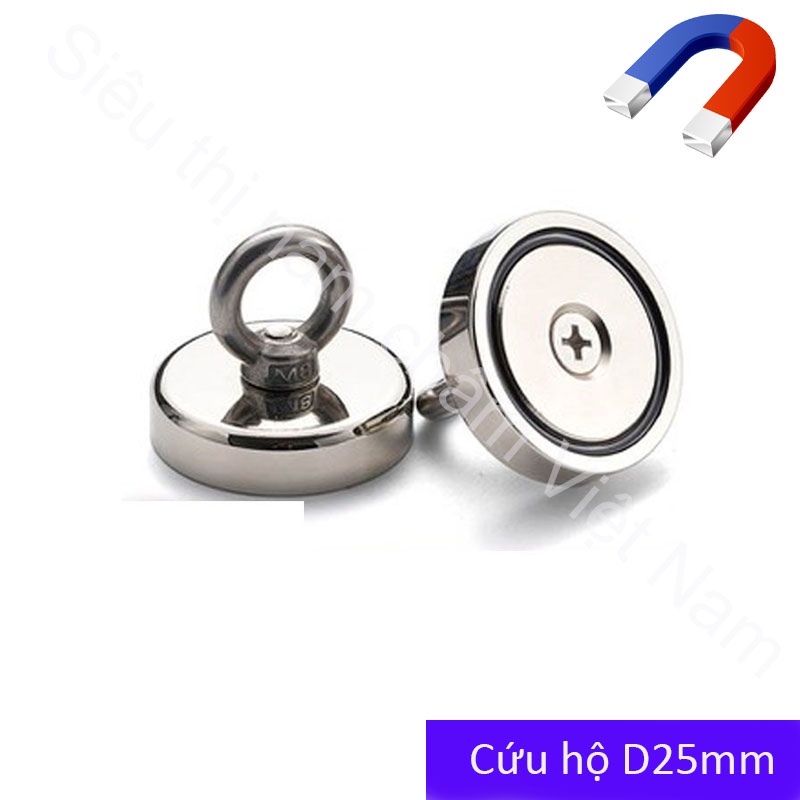 Nam châm cứu hộ D25mm, nam châm chuyên hút đồ từ tính mạnh