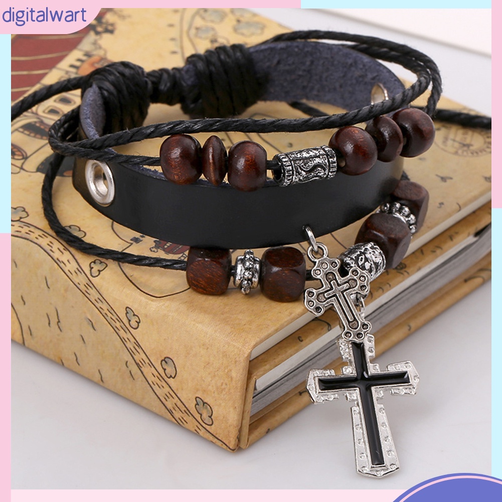 Vòng Đeo Tay Giả Da Nhiều Lớp Kiểu Dáng Vintage Thời Trang Cá Tính