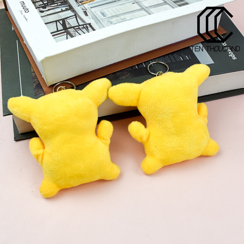 ✧Móc Khóa Hình Pikachu Nhồi Bông Màu Vàng Dễ Thương