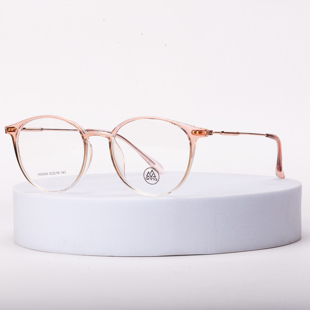 Gọng kính chính hãng ANNA thiết kế dáng tròn kết hợp kim loại và nhựa ANA0004