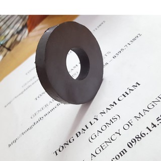 Nam châm ferrite 60x10mm lỗ 32mm