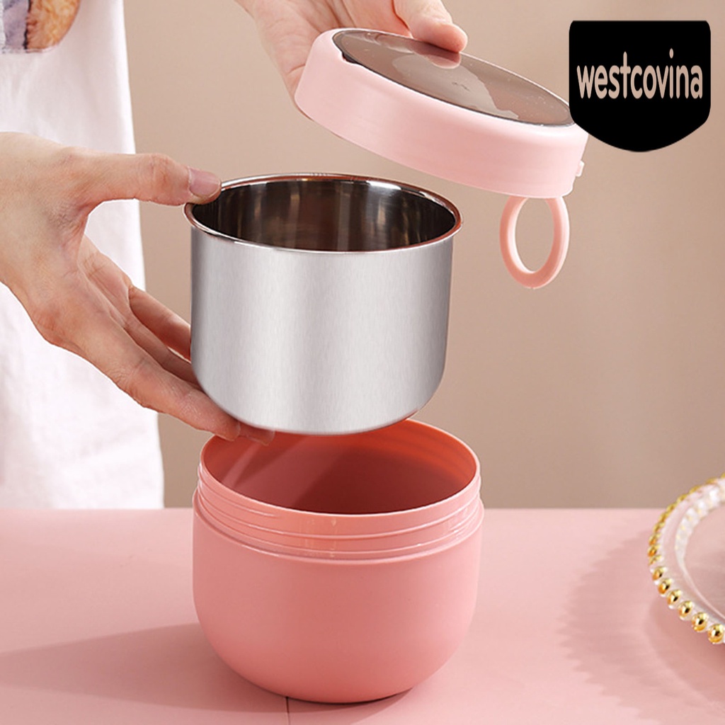 [Hot]☀ Bình Đựng Súp 600ml Bằng Thép Không Gỉ Cách Nhiệt Hai Lớp