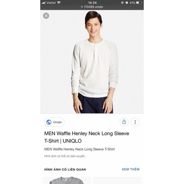 Áo thun gân dài tay nam hiệu UNIQLO | BigBuy360 - bigbuy360.vn