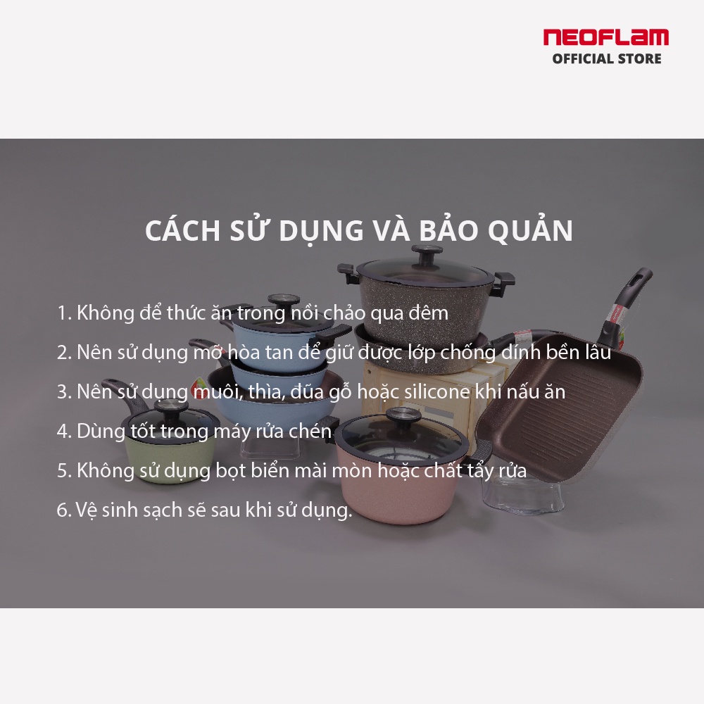 [Mã BMBAU50 giảm 10% đơn 99k] Chảo nướng Reverse Neoflam size 28cm ECRVG28I