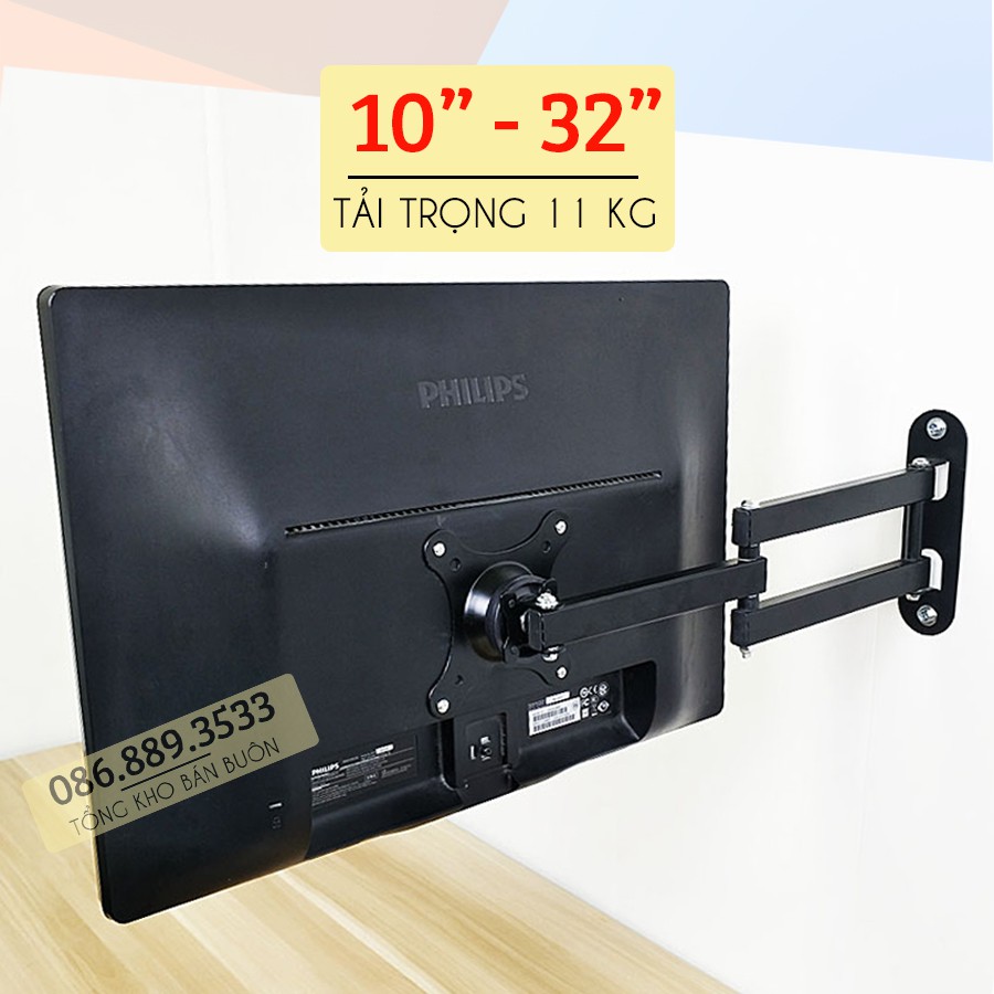 Giá treo màn hình xoay đa năng S32 10 - 14 - 17 - 19 - 21 - 23 - 24 - 27 - 29 - 32 inch - Xoay 360 Độ Linh Hoạt