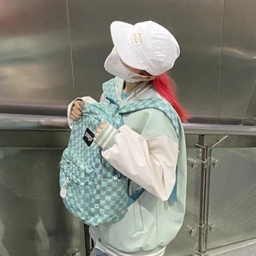 BALO ĐI HỌC NỮ IN SỌC CARO CỞ LỚN PHONG CÁCH NHẬT BẢN PHIÊN BẢN HARAJUKU ULZZANG