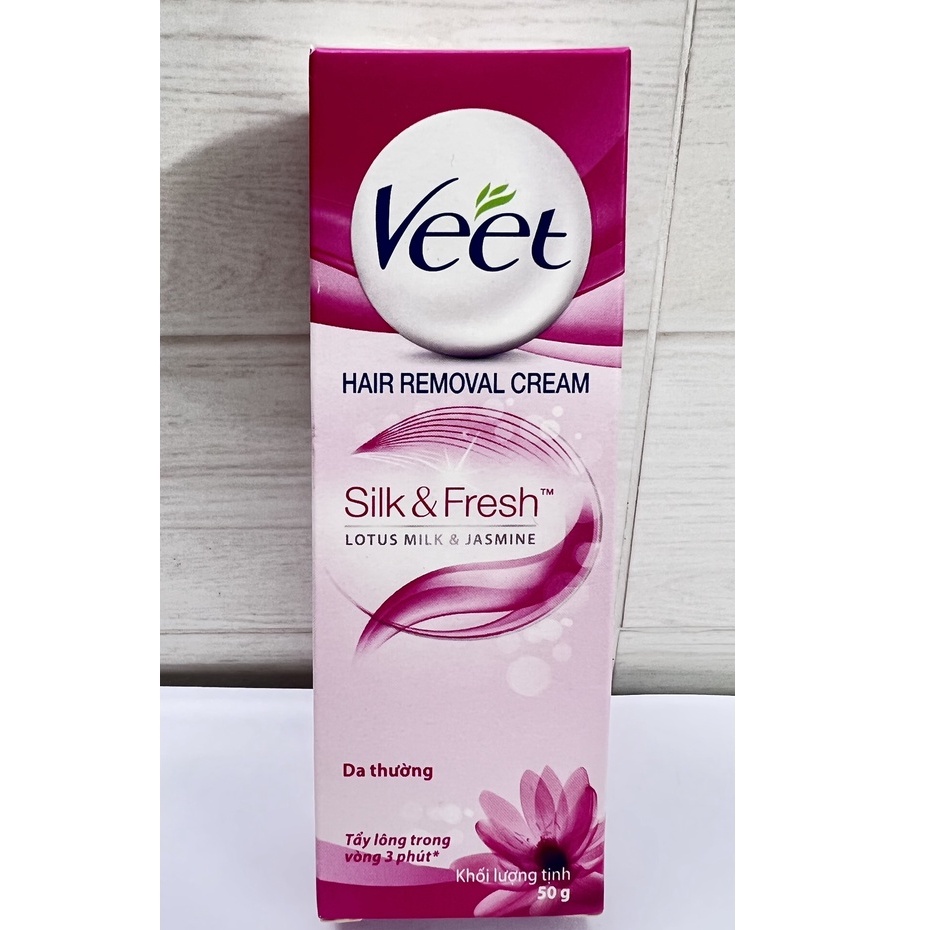 Kem tẩy lông Veet Silk Fresh cho da thường.nhanh sạch mịn da.suckhoechomoinha