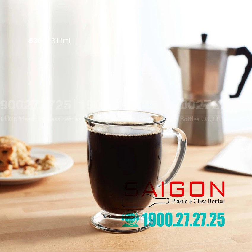 Ly Thủy Tinh Có Quai Irish Coffee 311ml | Thủy tinh Cao cấp , Nhập Khẩu E.U