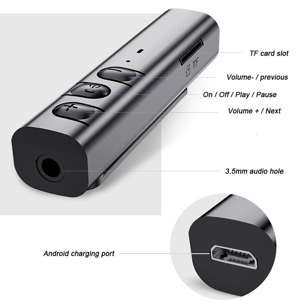 Máy nghe nhạc VIRWIR Mp3 kết nối Bluetooth không dây kèm kẹp giữ cho xe hơi