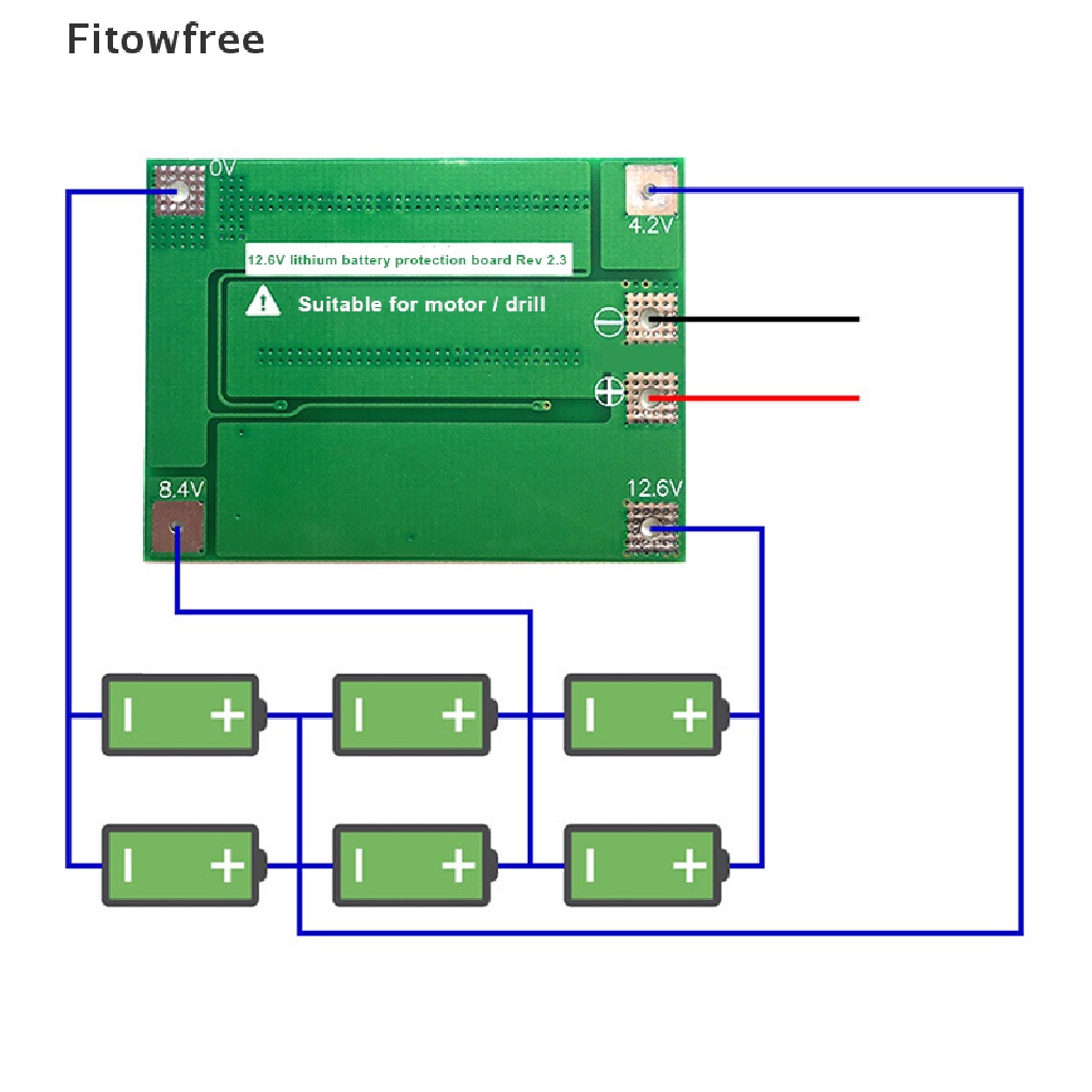 Bảng Mạch Bảo Vệ Sạc Pin Lithium Fitw 3S 40A 18650 Cho Động Cơ Máy Khoan