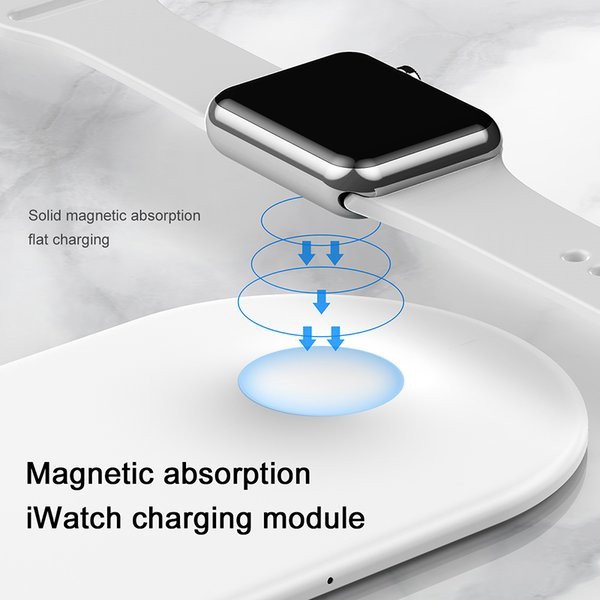 Đế sạc nhanh không dây 2 trong 1 Baseus Dual Smart Wireless Charging Pillow dùng cho Smartphone và Apple Watch