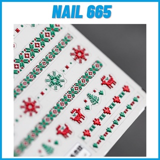 Sticker Noenl dán móng tay , Sticker nail lụa noel 5D cao cấp