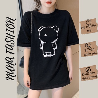 Áo thun nam nữ áo phông nam nữ đẹp unisex form rộng tay ngắn in hình gấu cổ tròn NUNA FASHION AT22