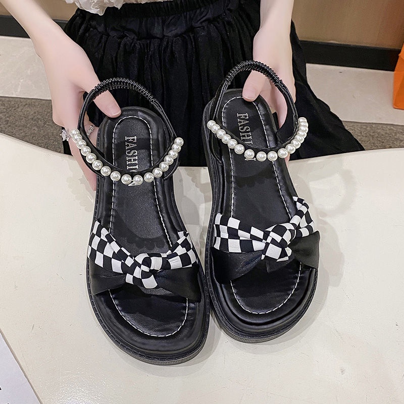 Giày Sandal Đế Dày Phong Cách Hàn Quốc Thời Trang Mùa Hè Hàng Mới Dành Cho Bạn Nữ