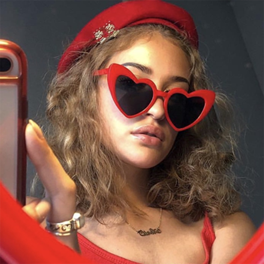 Kính Mát Hình Trái Tim Lấp Lánh Thời Trang