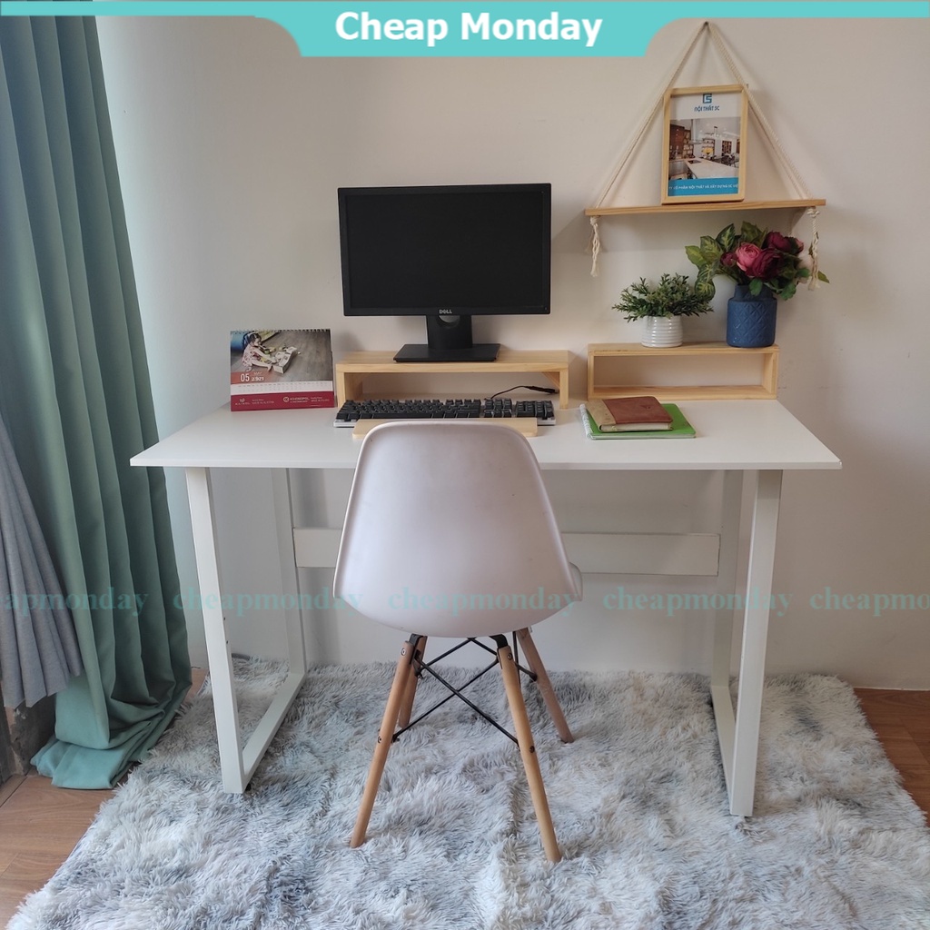 Bàn làm việc, bàn gaming chân sắt mạ tĩnh điện chữ U KT 1m - CHÂN TRẮNG ĐEN MÀU SẮC ĐA DẠNG