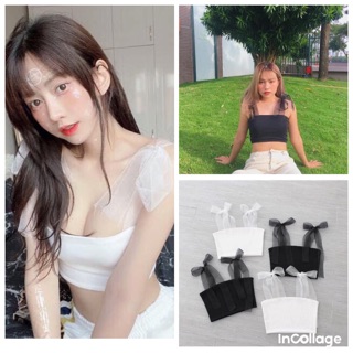 ÁO CROPTOP NỮ KIỂU DÂY NƠ CÚP NGỰC QUYẾN RŨ ,ÁO BRA THẮT DÂY NƠ CÁ TÍNH CUNSTORE.2HAND
