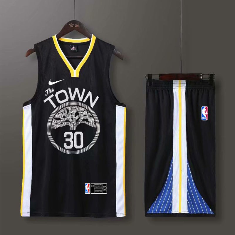 ﹊❧Bộ đồng phục bóng rổ NBa Warriors Curry số 30 màu xanh lam và áo thi đấu trắng nam nữ tùy chỉnh đội tuyển