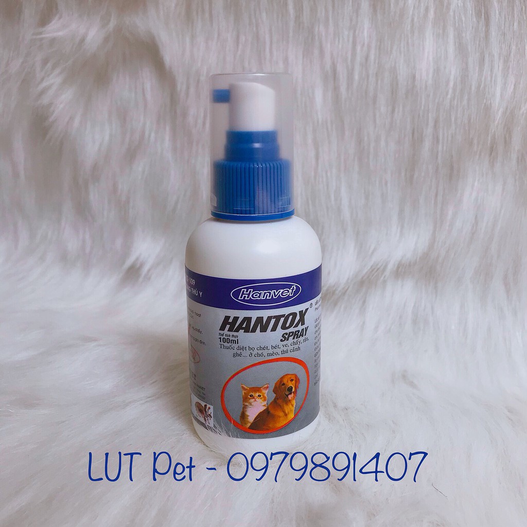 lọ xịt bọ chét ve chấy rận ghẻ chó mèo Hantox Spray - diệt hiệu quả các loại bọ trên gia súc gia cầm 0