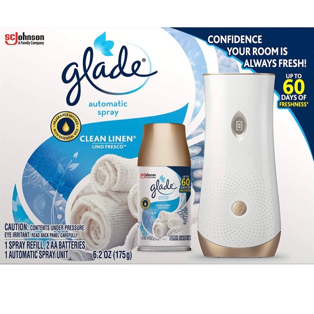 Máy xịt phòng hay lõi tự động Glade hương Clean Linen Hàng Mỹ