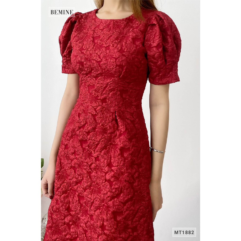 Đầm thanh lịch tay bồng ly eo BEMINE MT1882DO | BigBuy360 - bigbuy360.vn