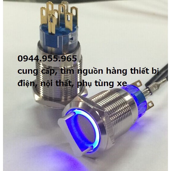 Công tắc xoay công tắc gạt 19mm kim loại có LED 12V 24V 2 chế độ 3 chế độ