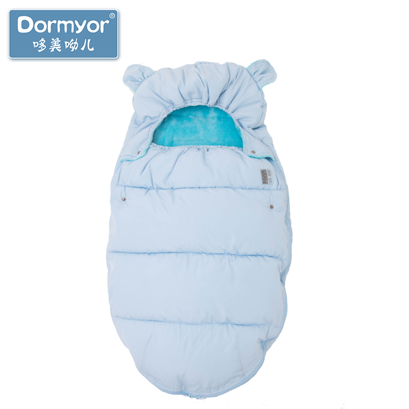 Túi xách trẻ sơ sinh mùa đông cộng với nhung dày chống sốc nhảy đi ra ngoài Túi ngủ em bé được sử dụng kép