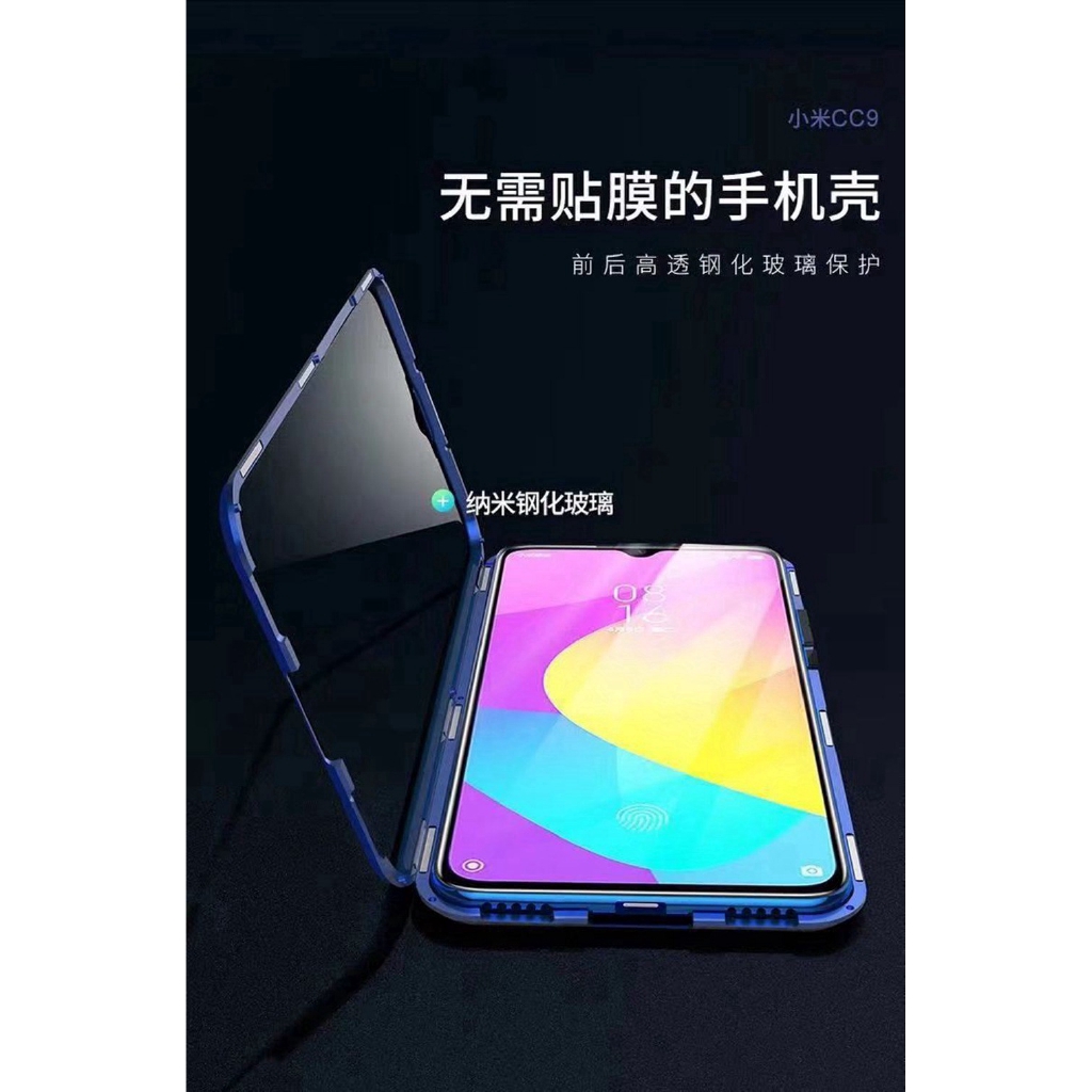 Bao Da Điện Thoại Kính Cường Lực Hai Mặt Nắp Lật Nam Châm Cho Xiaomi Mi Cc9 Pro A3 Note 10 Mi Note10 Vỏ