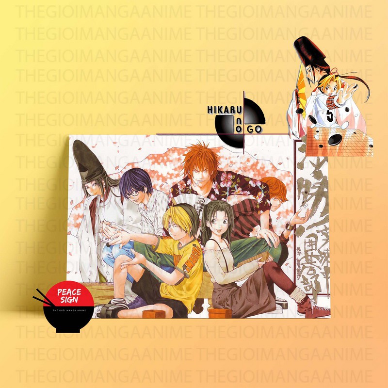 Tấm Postcard cao cấp HIKARU NO GO KÌ THỦ CỜ VÂY giấy 260gsm A5 anime chibi