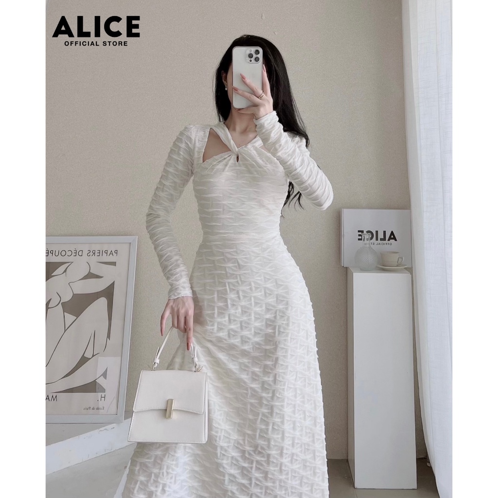 Váy Ren Dáng Suông Tiểu Thư ALICE Chất Ren Mềm Mịn Co Giãn Nhẹ Thiết Kế Cố Cách Điệu Chiết Eo V757 | BigBuy360 - bigbuy360.vn