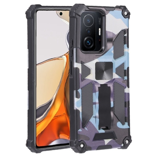 Armor Camouflage Phone Case Xiaomi Poco X3 X3 Pro Poco M4 Pro 5G Poco X4 Pro 5G Mi 11T 11T Pro Redmi Note 10 10s 10 Pro Note 11 Pro Plus Note 11 11s Redmi 10A 9C Kickstand Cover