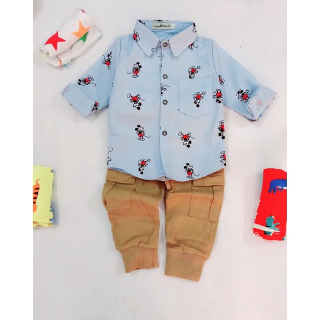 Áo sơ mi Thô Lụa Cao cấp Không nhăn diện Tết cho bé trai