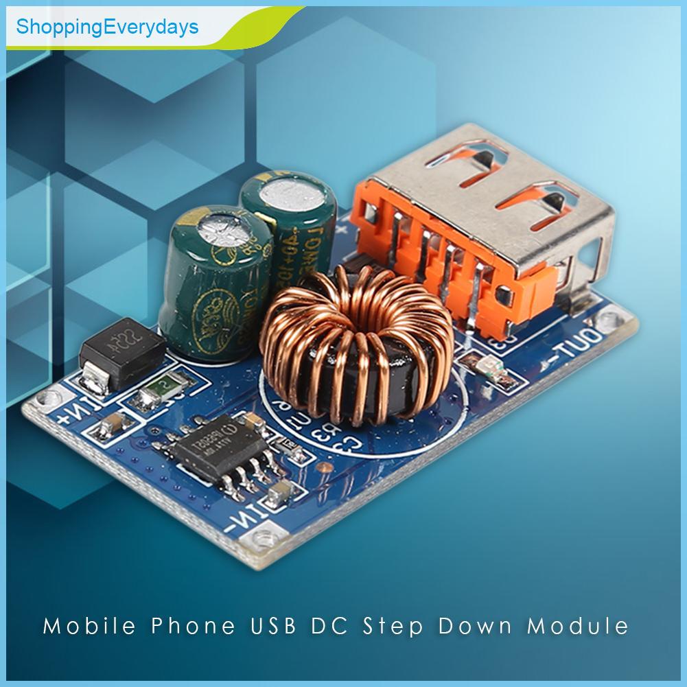 （ShoppingEverydays） Mobile Phone USB DC Step Down Module 12V 24V to QC3.0 Fast Charging Board