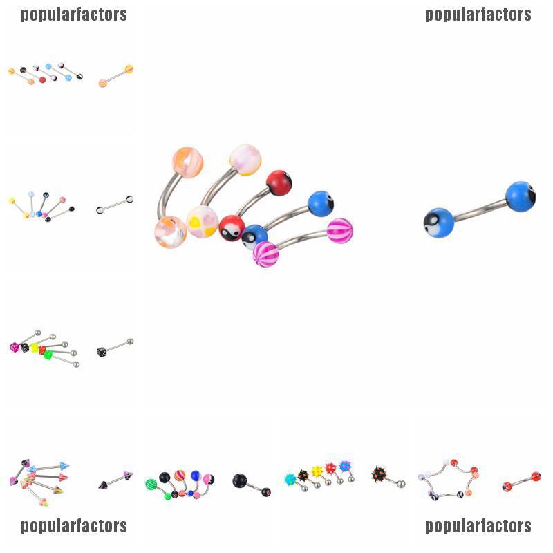 Bộ 72 Khuyên Xỏ Cơ Thể Bằng Thép Không Gỉ Nhiều Màu Cá Tính