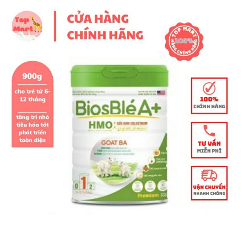 Sữa dê BiosBle A+ goat Ba 900g dành cho bé từ 6-12 tháng tuổi