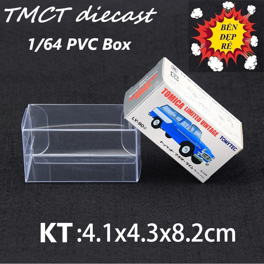 Tomica 1 hộp nhựa Mica PVC trưng bày mô hình 1/64 - HW - GL - TM (KT: 82 x 43 x 41 mm)