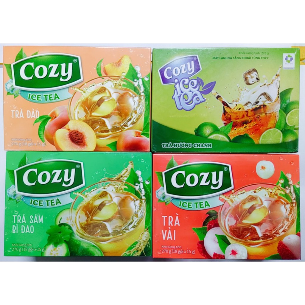 Trà Cozy Ice Tea hương Đào /cozy ice tea chanh Chanh /ice tea sâm Bí Đao/ice tea vải