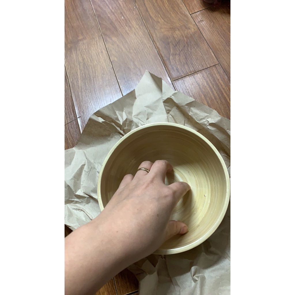 Bát Tre Ngâm Tay Làm Nail - Bát Ngâm Tay Bằng Tre Tự Nhiên Tráng Bóng