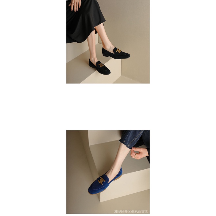 Ins Original!Giày Búp Bê Mũi Vuông Phong Cách Mới F4SO