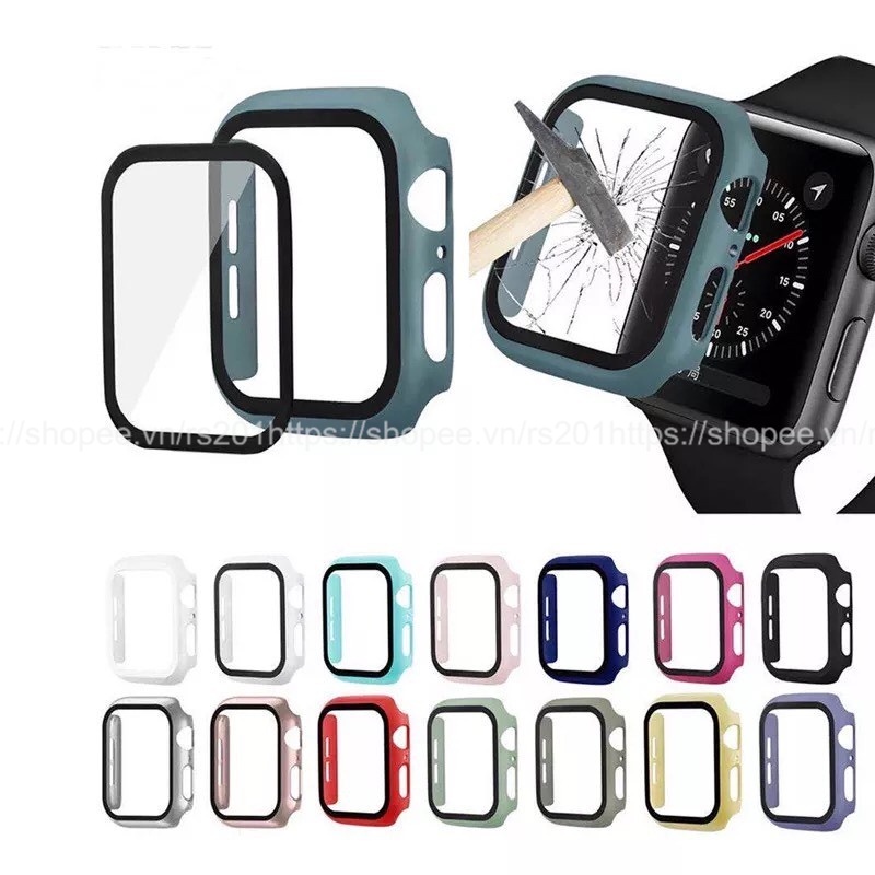 ỐP VIỀN dành cho APPLE WATCH kèm KÍNH CƯỜNG LỰC, bảo vệ toàn diện cho đồng hồ APPLE WATCH 38mm 40mm 42mm 44mm