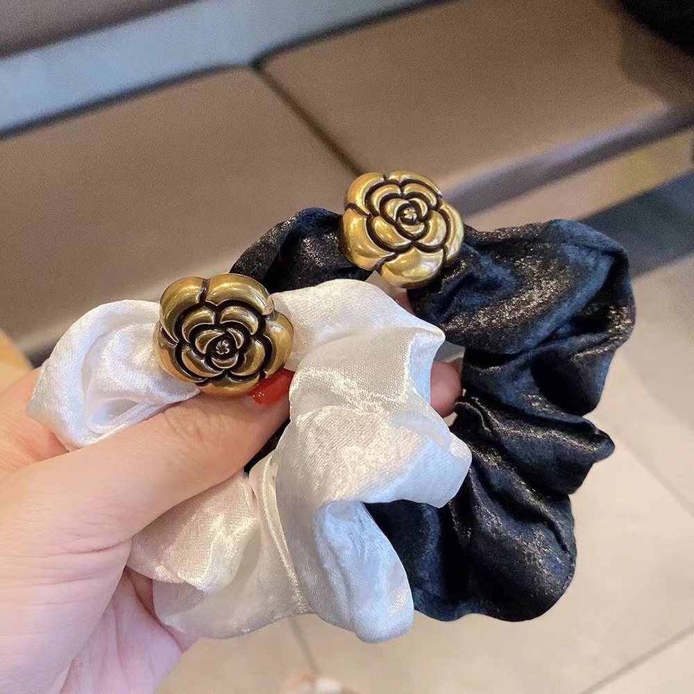 Dây Buộc Tóc Ruy Băng Đính Hoa Trà Đồng Thời Trang Nữ Tính
