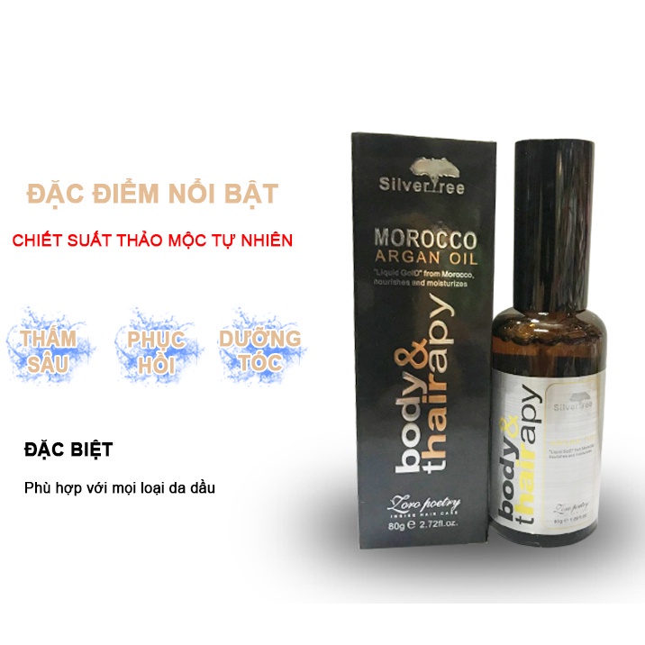 Tinh dầu dưỡng tóc morocco argan oil body & hair 80ml